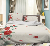 3D Floral Leaf Rose Quilt Cover Set Bedding Set Duvet Cover Pillowcase 349