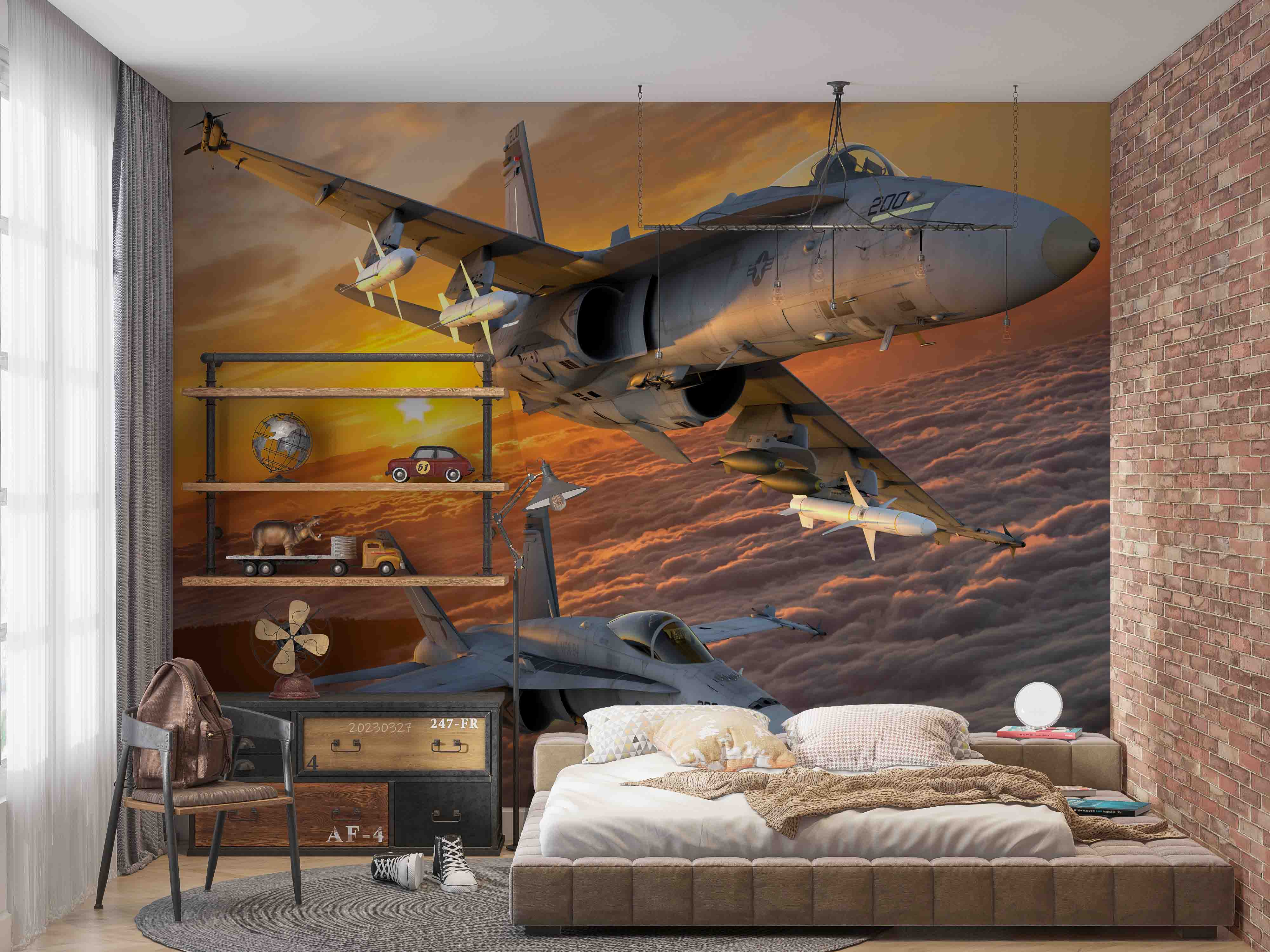 3D Boeing F-18 F Super Hornet Wall Mural Wallpaper GD 5413- Jess Art Decoration