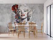 3D Graffiti Pop Star Portrait graffiti pop art woman portrait wall mural wallpaper for living room - view 2