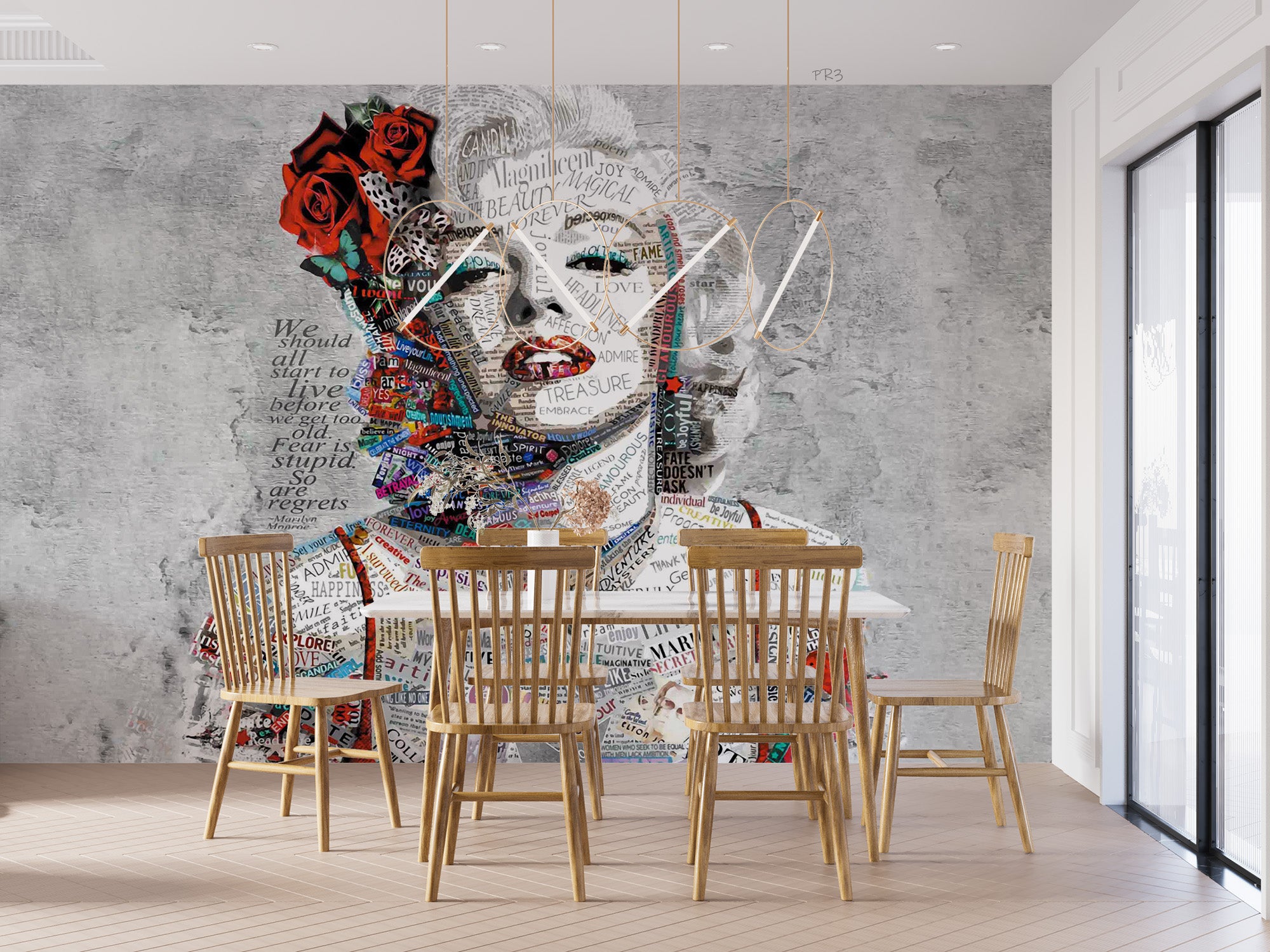3D Graffiti Pop Star Portrait graffiti pop art woman portrait wall mural wallpaper for living room - view 2