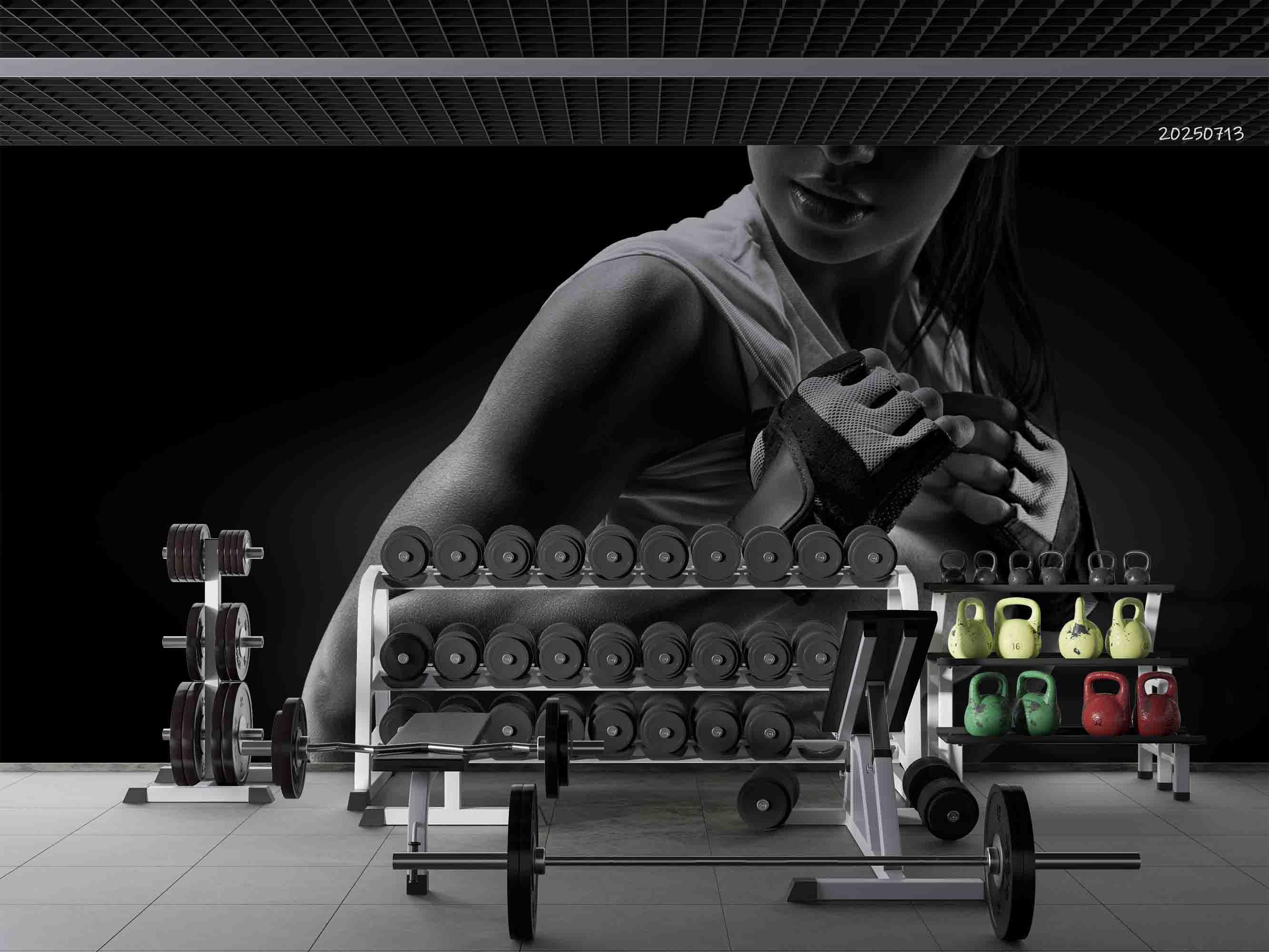 3D Gym Fitness Gymnasium Wall Mural Wallpaper 63