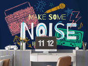 3D Pattern Letter Radio Tape Mike Yellow Pink Green Wall Mural Wallpaper YXL 22- Jess Art Decoration