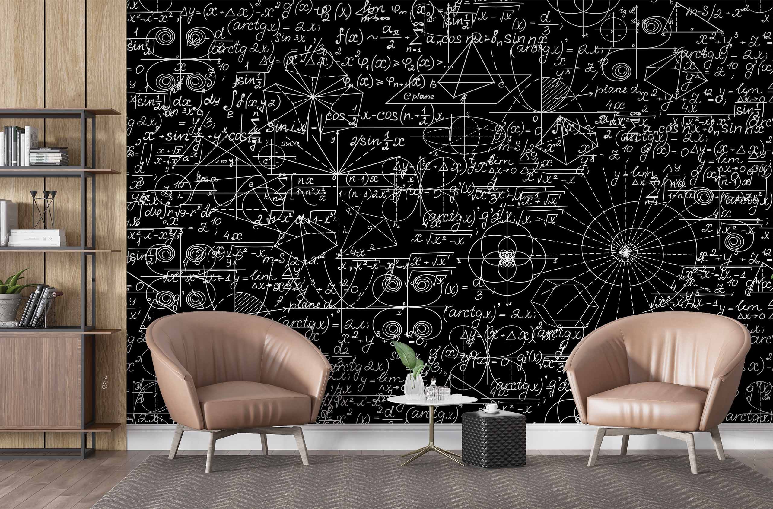 3D Blackboard Mathematics Formula Graphics Wall Mural Wallpaper GD 4604- Jess Art Decoration