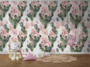 3D Watercolor Cactus Floral Pattern Wall Mural Wallpaper GD 4084- Jess Art Decoration
