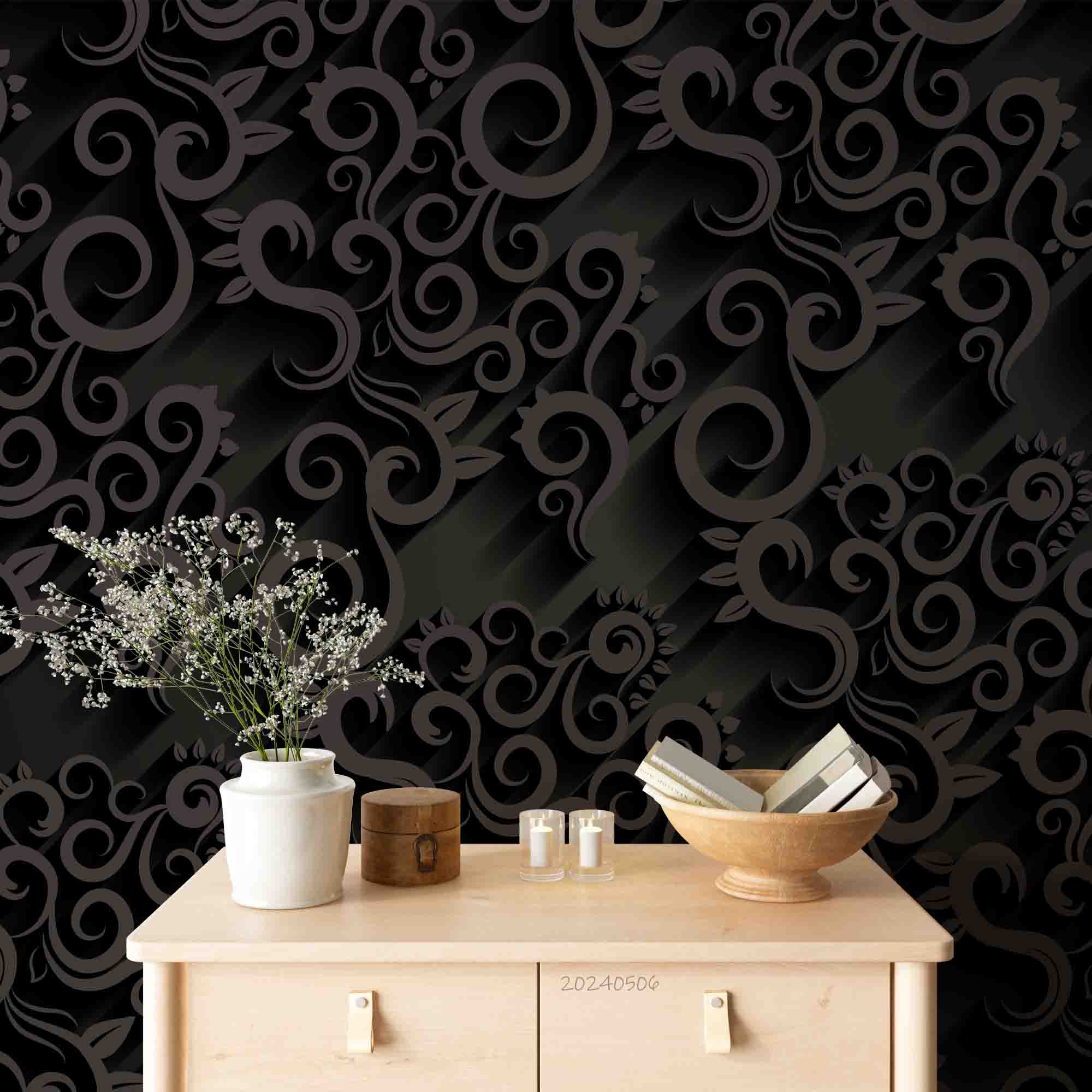 3D Abstract Black Artistic Pattern Wallpaper Wall Mural Wall Decor Wall Art Wall Sticker Remoable Wallpaper