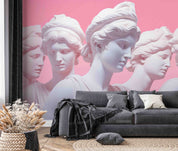 3D Art Sculpture Pink Background Wallpaper Wall Mural Wall Decor Wall Art Wall Sticker Remoable Wallpaper LQH