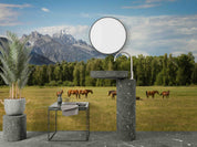 3D Nature Mountains Forest Grassland Horse Wallpaper Wall Mural Wall Decor Wall Art Wall Sticker Remoable Wallpaper LQH