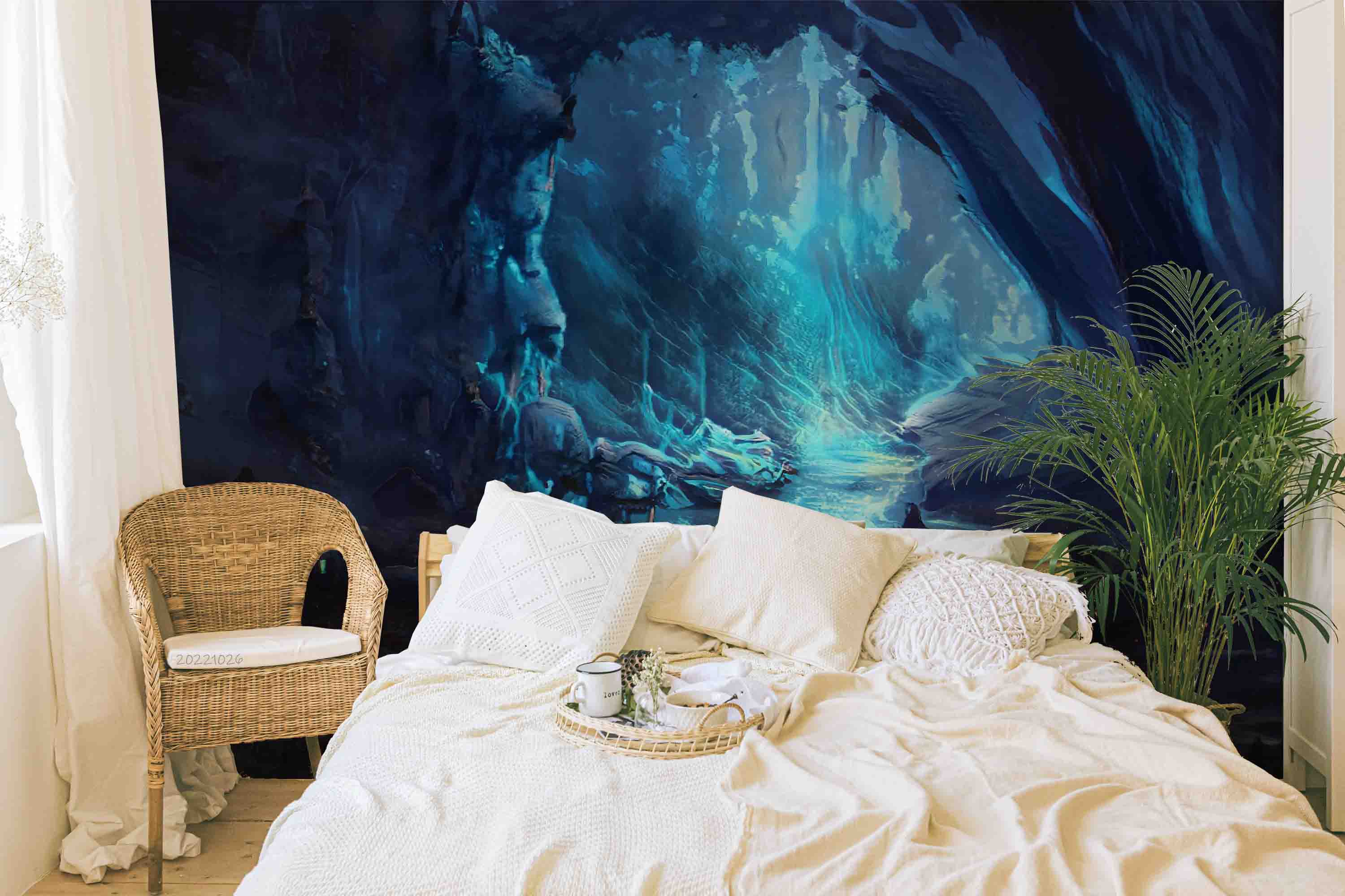 3D Abstract Blue Cave Painting Wall Mural Wallpaper GD 3192- Jess Art Decoration
