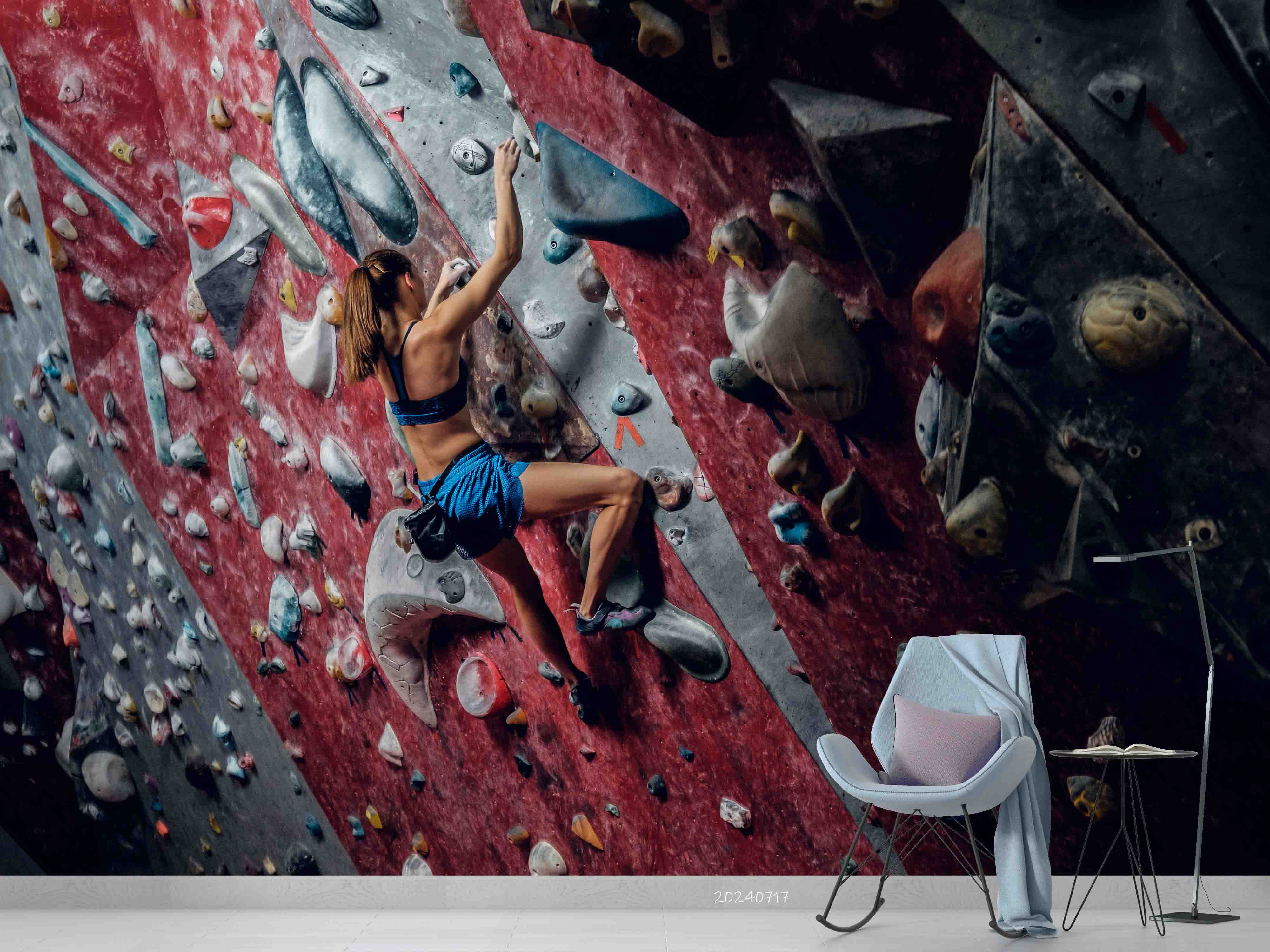 3D Person Sports Climbing Wall Mural Wallpaper YXL 121