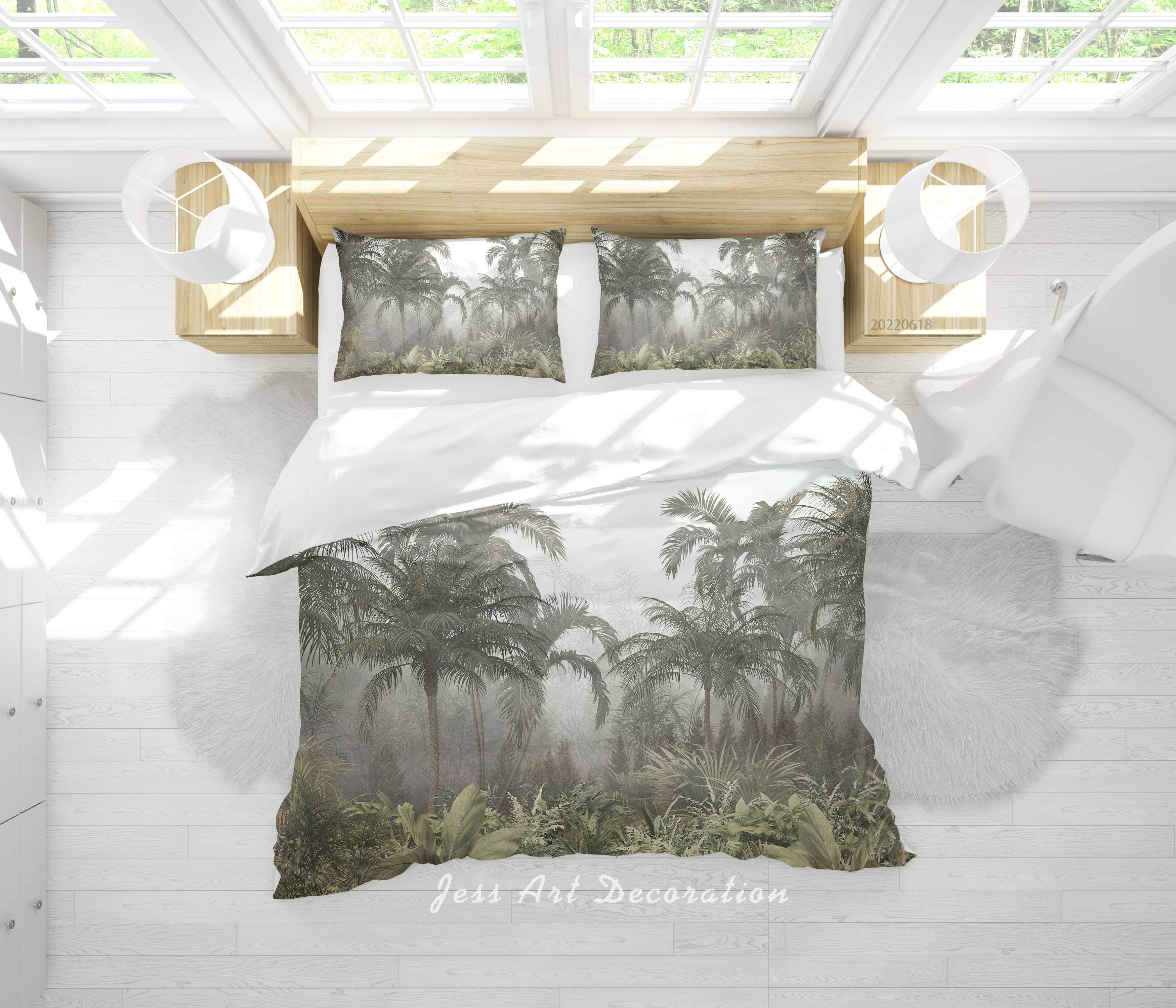 3D Selva Forest Tree Quilt Cover Set Bedding Set Duvet Cover Pillowcase 704