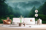 3D Nature Green Forest White Fog Wallpaper Wall Mural Wall Decor Wall Art Wall Sticker Remoable Wallpaper LQH