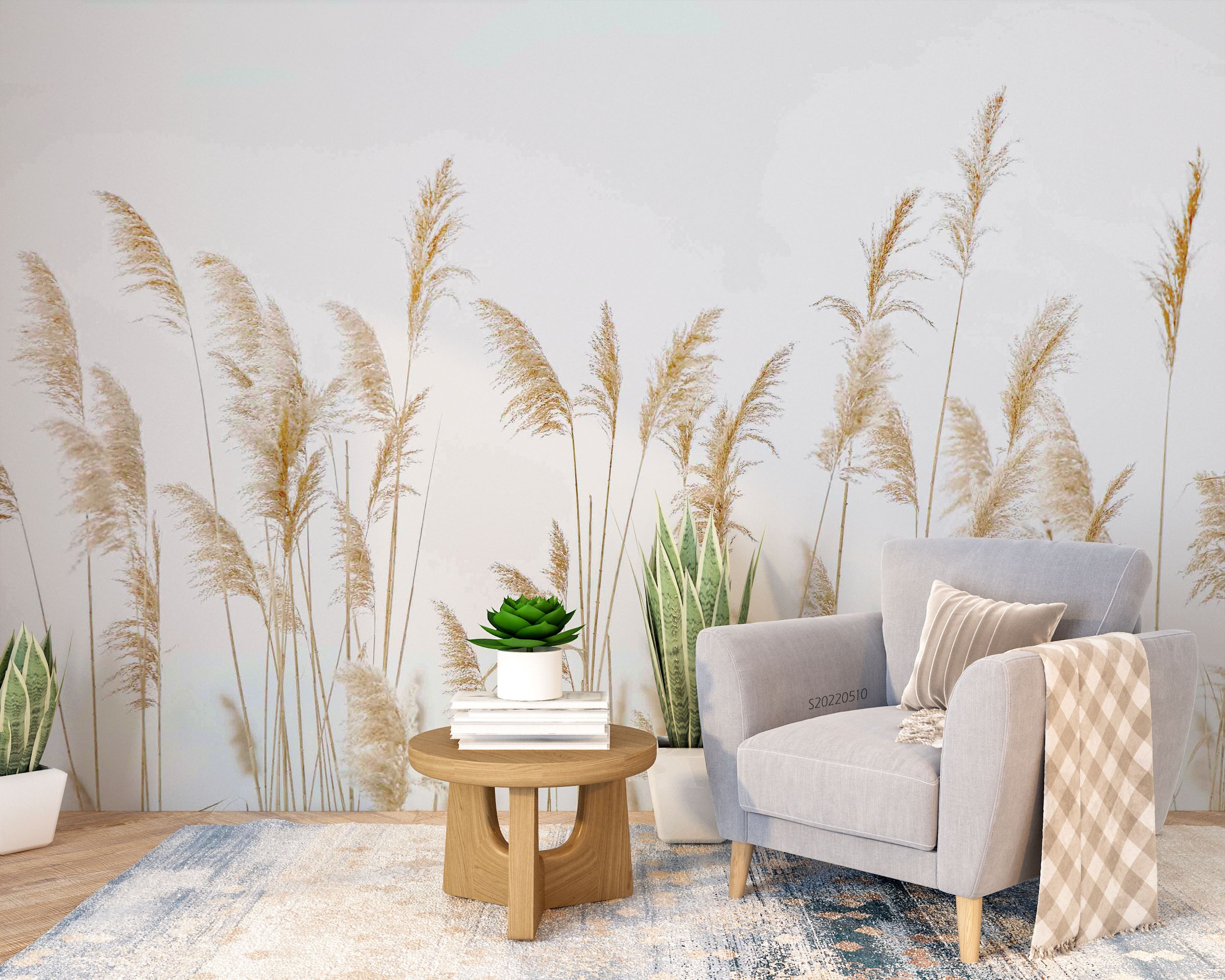 3D Vintage Plant Reed Background Wall Mural Wallpaper GD 3608- Jess Art Decoration