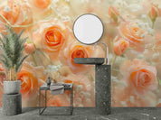3D Orange Rose Flower Wallpaper Wall Mural Wall Decor Wall Art Wall Sticker Remoable Wallpaper