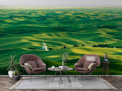 3D Countryside Tree Grassland Green Wall Mural Wallpaper YXL 683