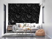 3D Black Floral Leaf Background Wallpaper Wall Mural Wall Decor Wall Art Wall Sticker Remoable Wallpaper