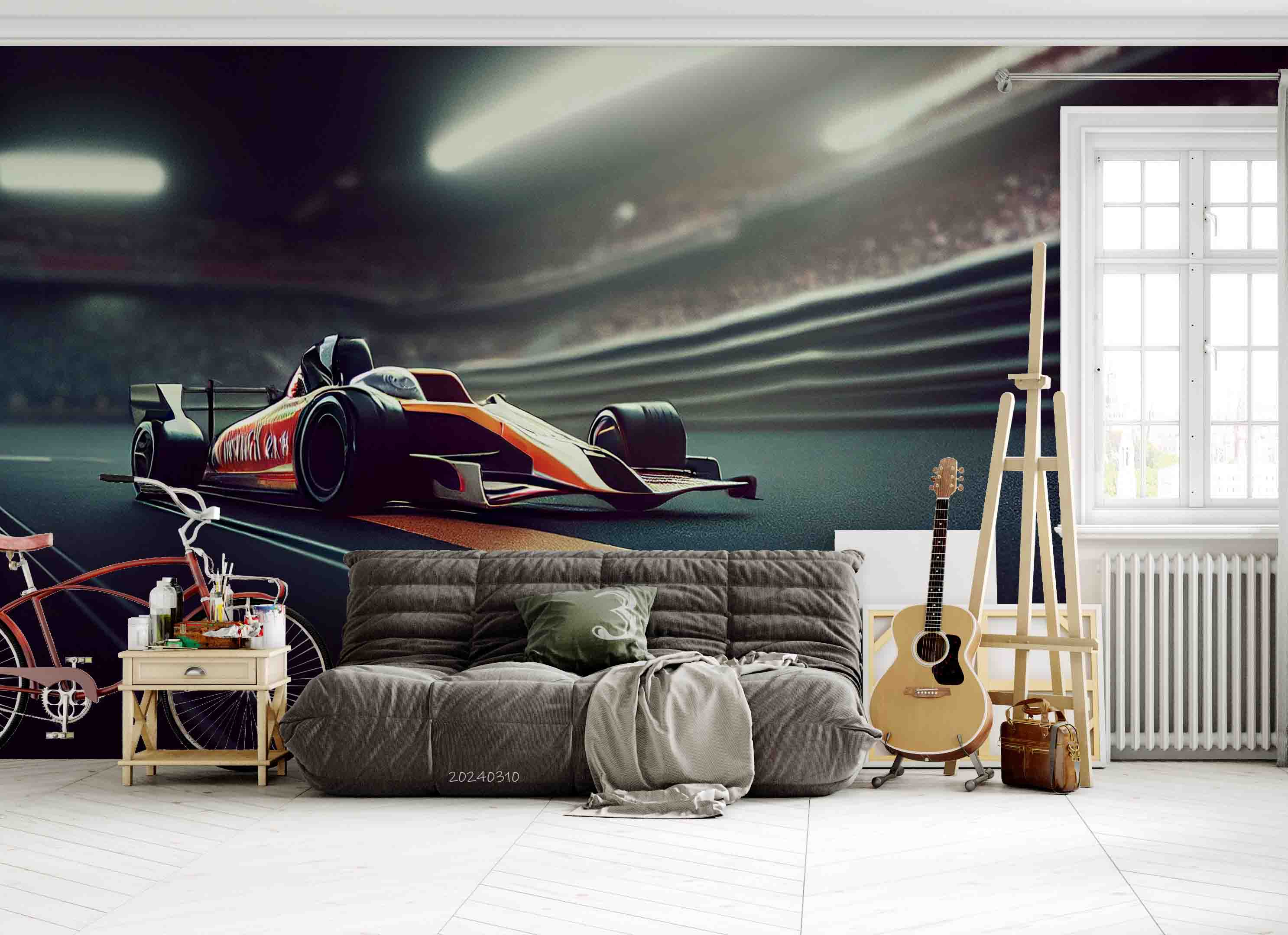 3D Red F1 Formula Racing Wallpaper Wall Mural Wall Decor Wall Art Wall Sticker Remoable Wallpaper
