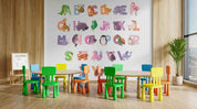 3D Childcare Nursery School Cartoon Kids Animals Letters Wall Mural Wallpaper JN 64