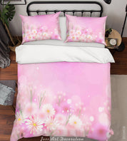 3D Floral Small Daisy Pink Quilt Cover Set Bedding Set Duvet Cover Pillowcase 317