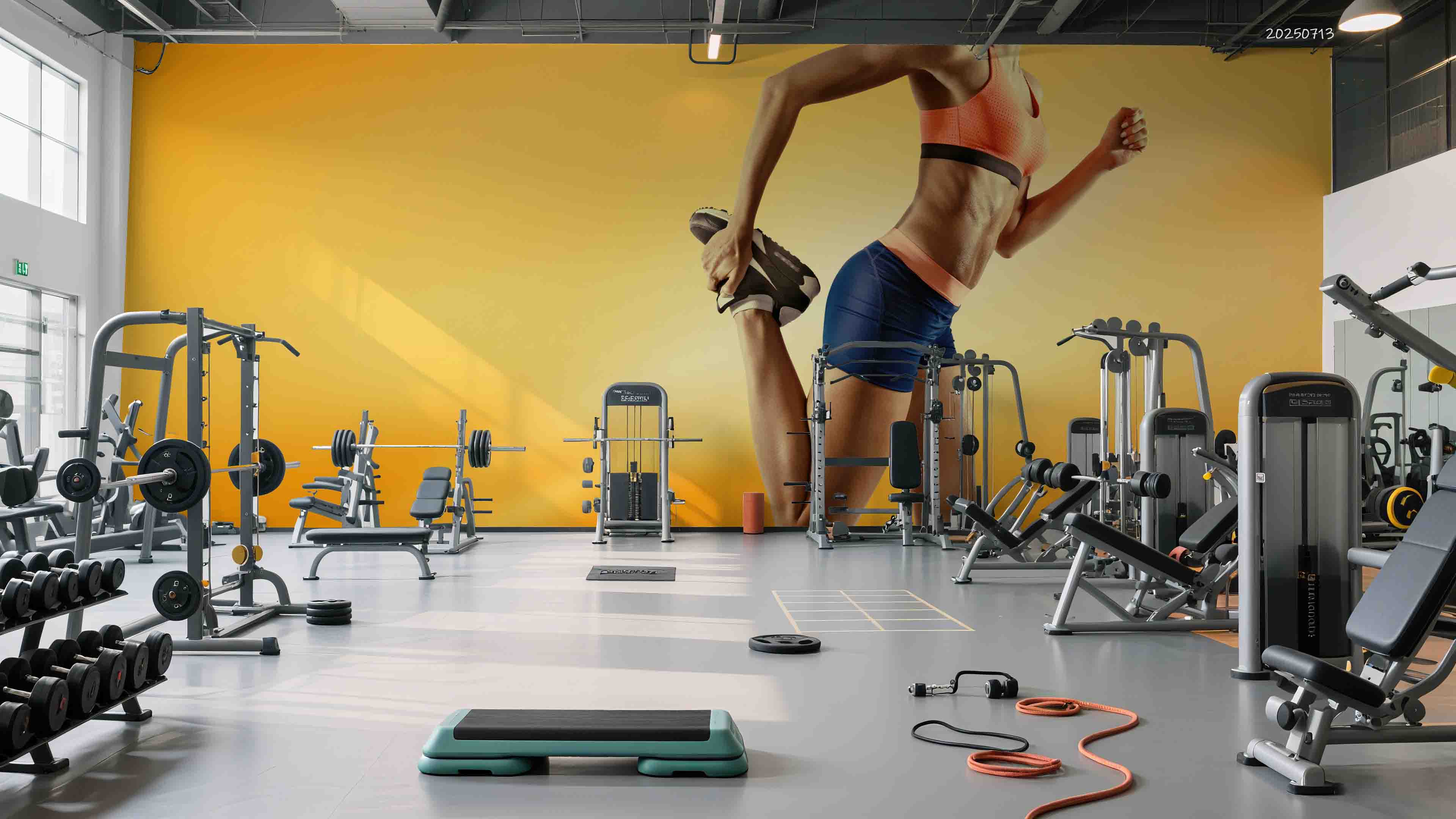 3D Gym Fitness Gymnasium Wall Mural Wallpaper 59