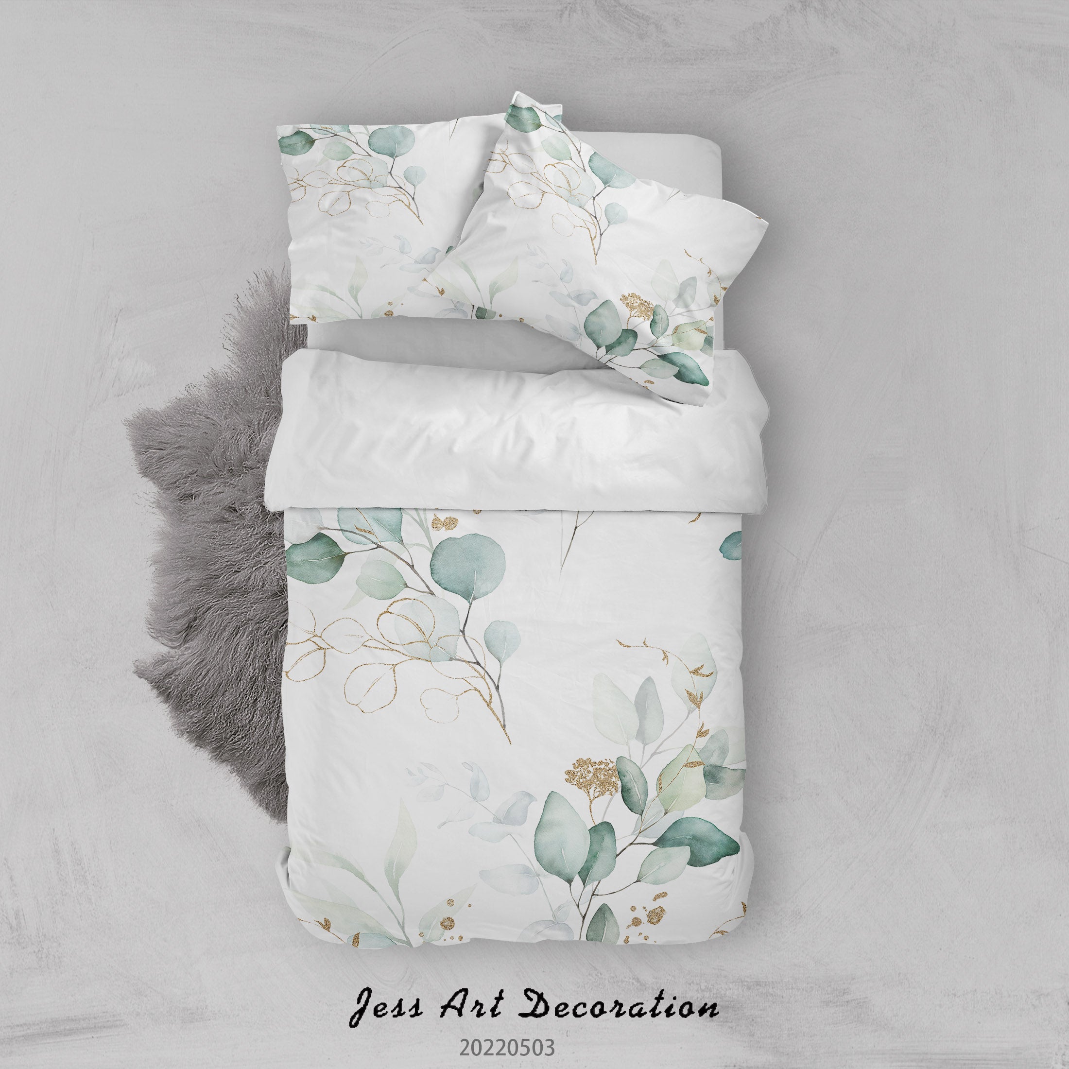 3D Floral Leaf Branch Quilt Cover Set Bedding Set Duvet Cover Pillowcase 536
