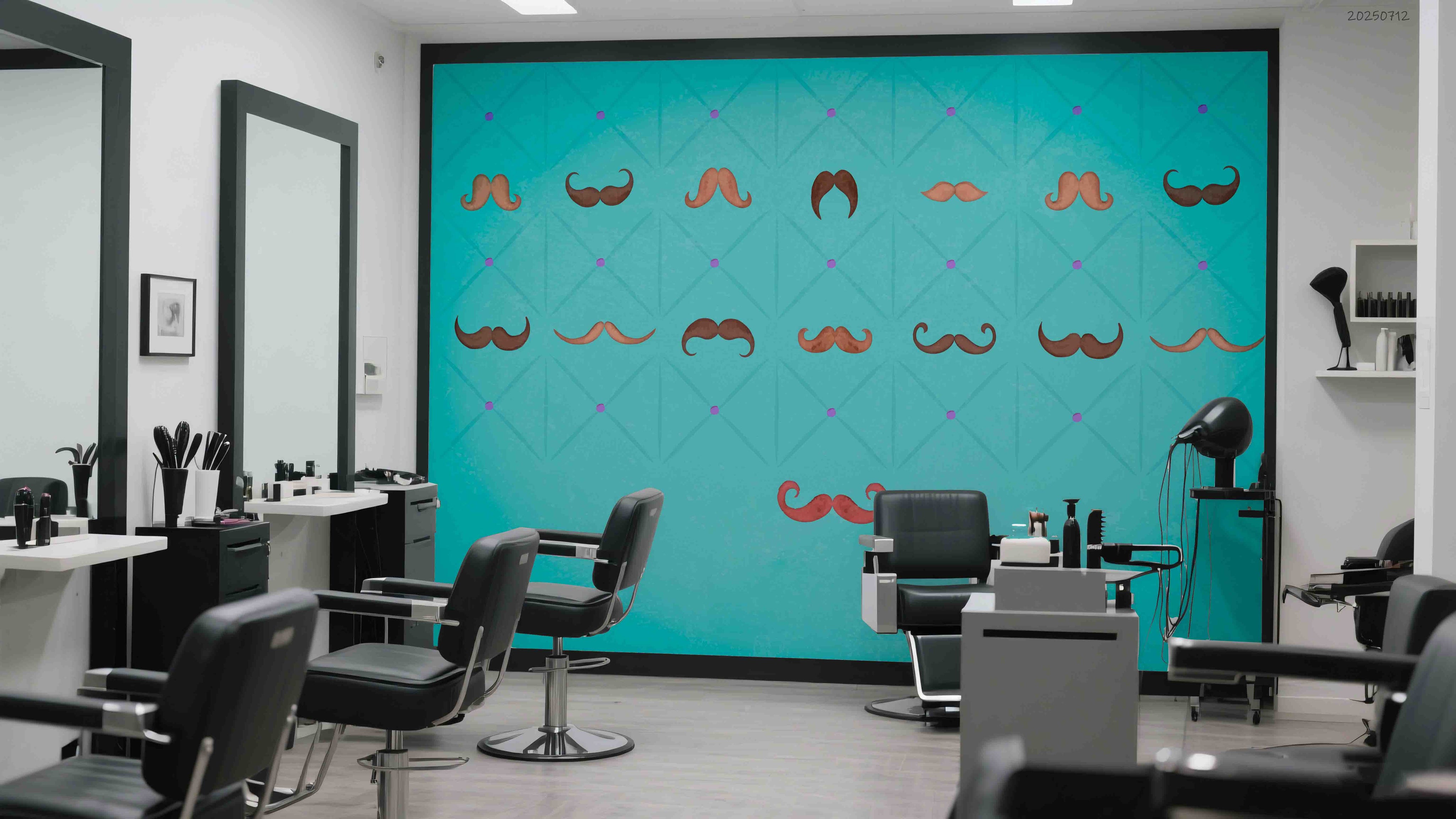 3D Salon Shop Beauty Salon Mustache Wall Mural Wallpaper 49