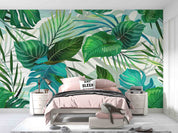 3D Watercolor Tropical Green Leaf Wall Mural Wallpaper GD 4928- Jess Art Decoration