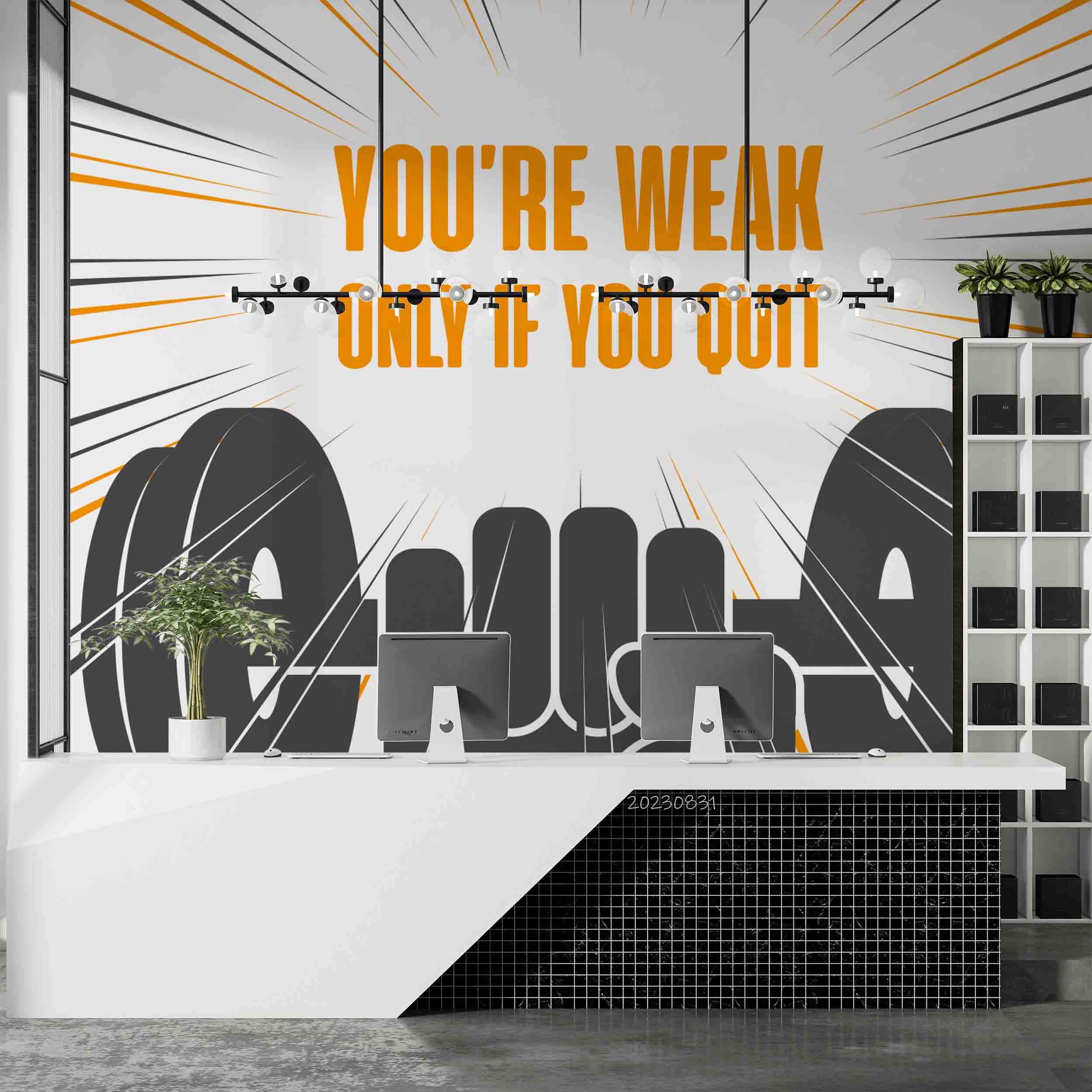 3D Horizontal Bar Letter Line Wall Mural Wallpaper YXL 2380