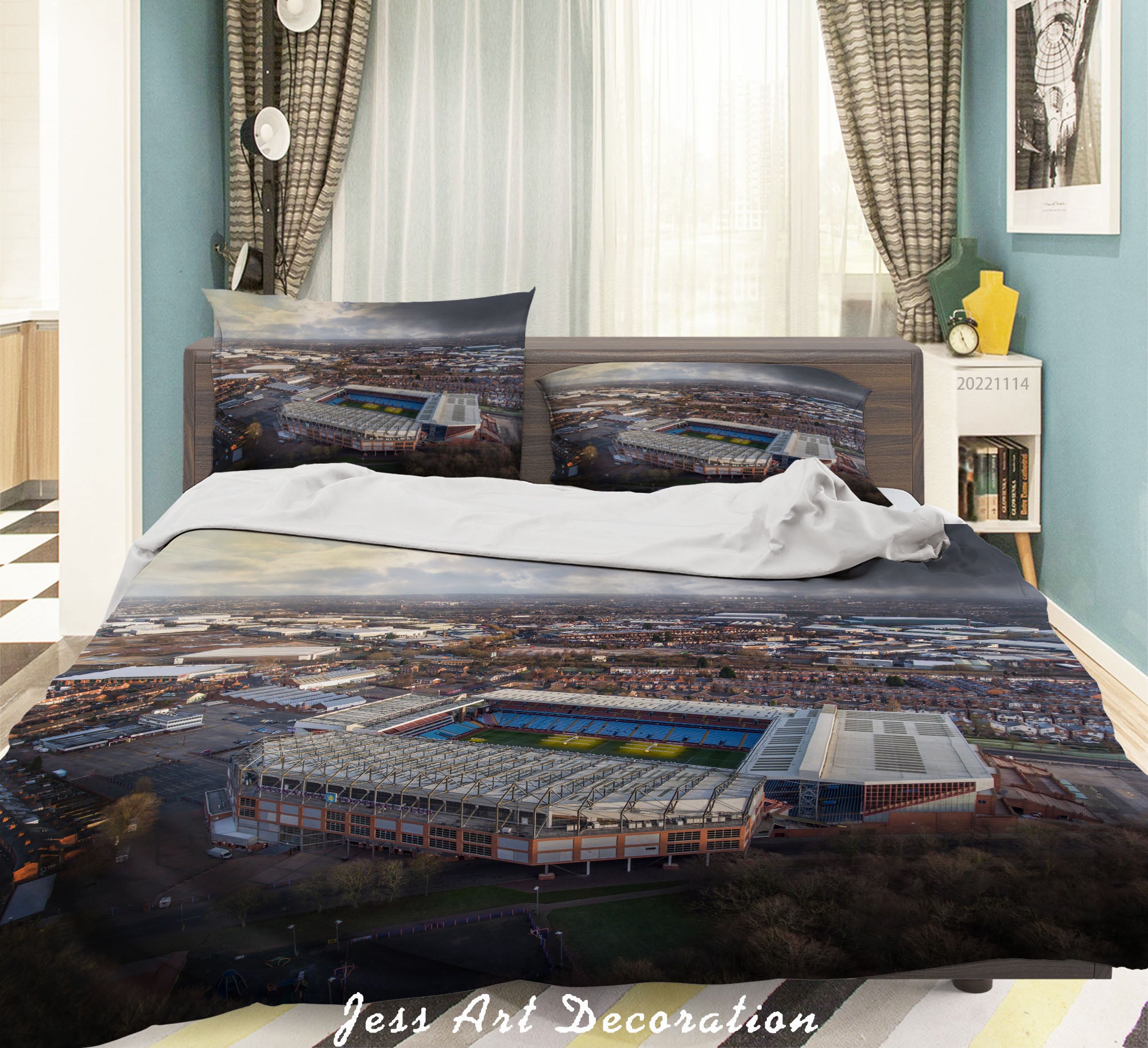 3D Aston Villa Architecture Quilt Cover Set Bedding Set Duvet Cover Pillowcase 895