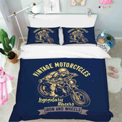 3D Motorbike Letter Blue Quilt Cover Set Bedding Set Duvet Cover Pillowcase 455