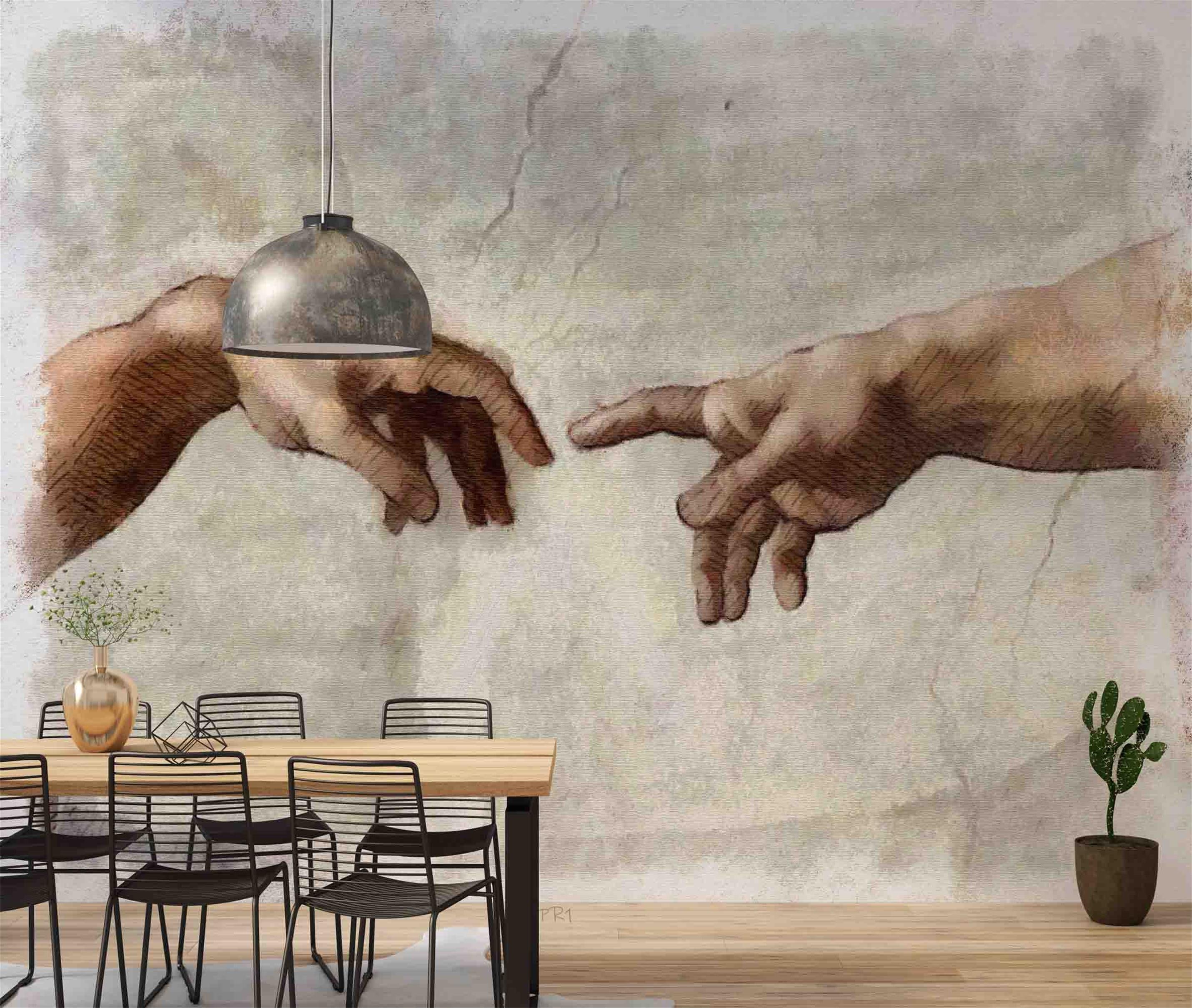 3D Freehand Sketching Hand Crack Wall Mural Wallpaper YXL 2671