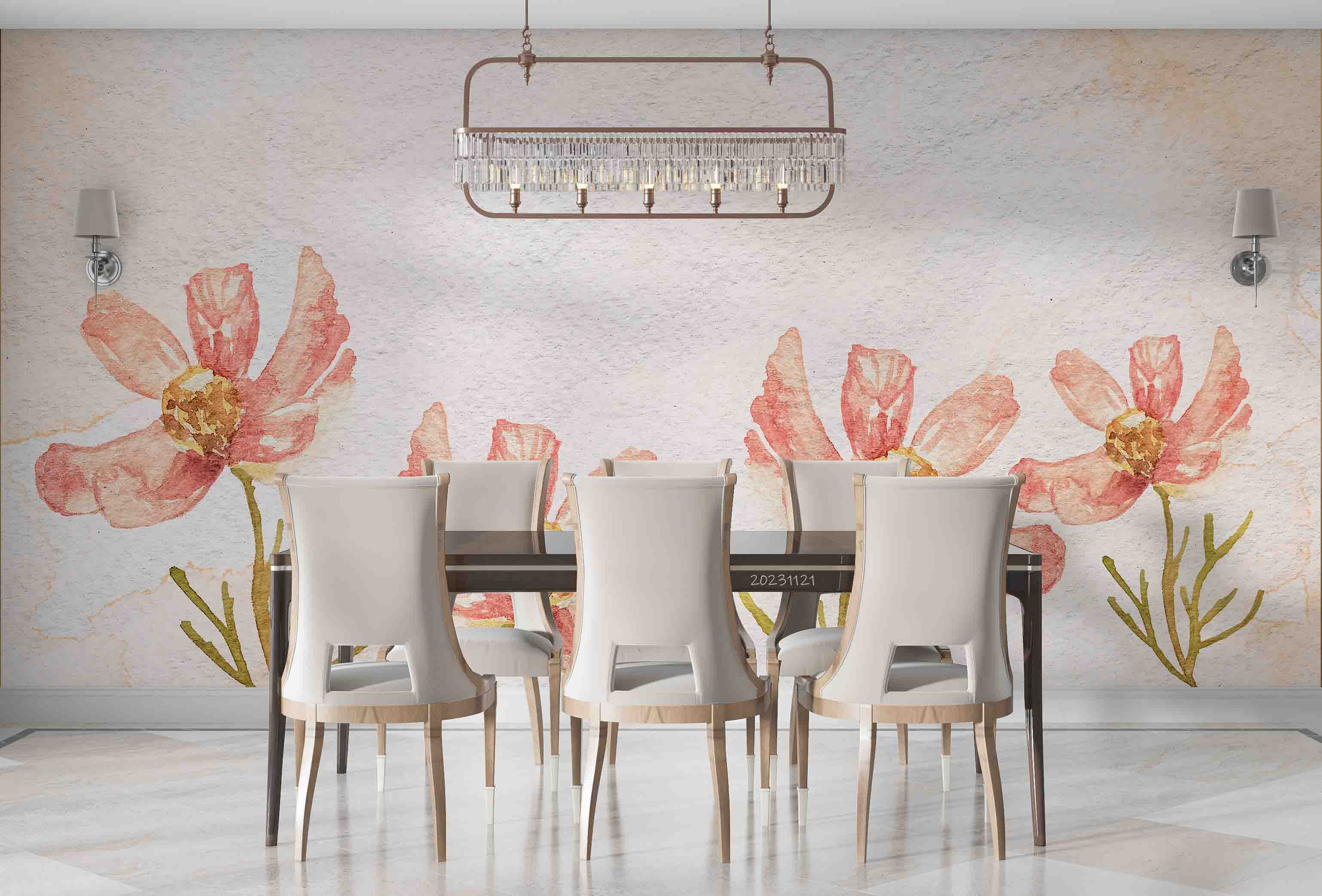 3D Floral Leaf Phalaenopsis Wall Mural Wallpaper YXL 3187
