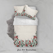 3D Floral Leaf Rose Quilt Cover Set Bedding Set Duvet Cover Pillowcase 361