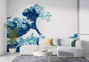 3D Vintage Blue Wave Japanese Wall Mural Wallpaper GD 3410- Jess Art Decoration