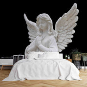 3D Sculpture Angel Black Wall Mural Wallpaper YXL 2417