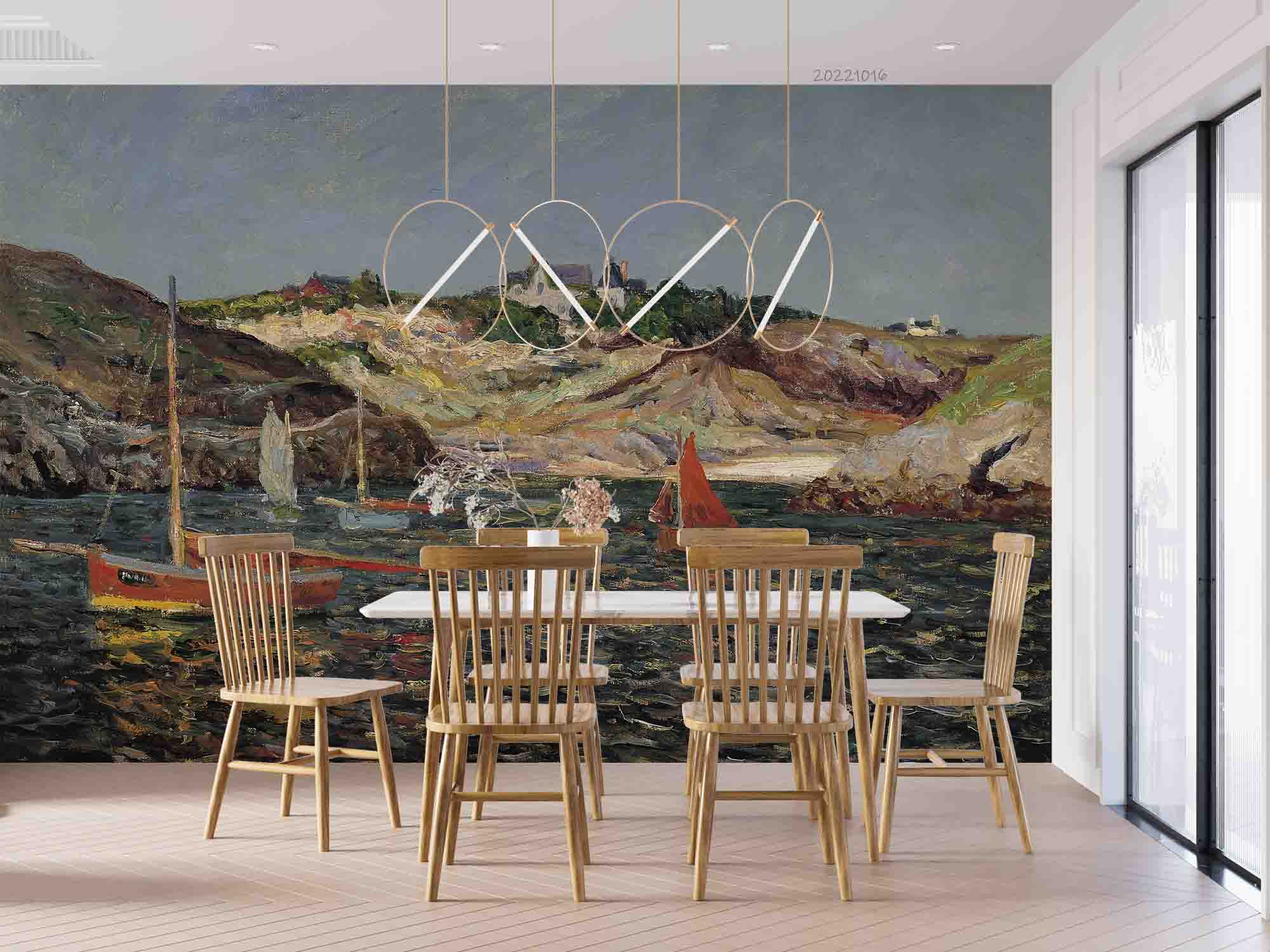 3D Oil Painting Sea Coast Landscape Wall Mural Wallpaper GD 2957- Jess Art Decoration