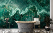 3D Abstract Damaskeen Green Wall Mural Wallpaper YXL 565