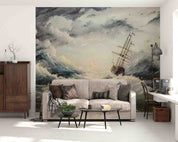 3D Oil Painting Huge Waves Sailboat Wall Mural Wallpaper GD 4312- Jess Art Decoration