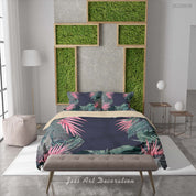 3D Floral Leaf Black Quilt Cover Set Bedding Set Duvet Cover Pillowcase 276