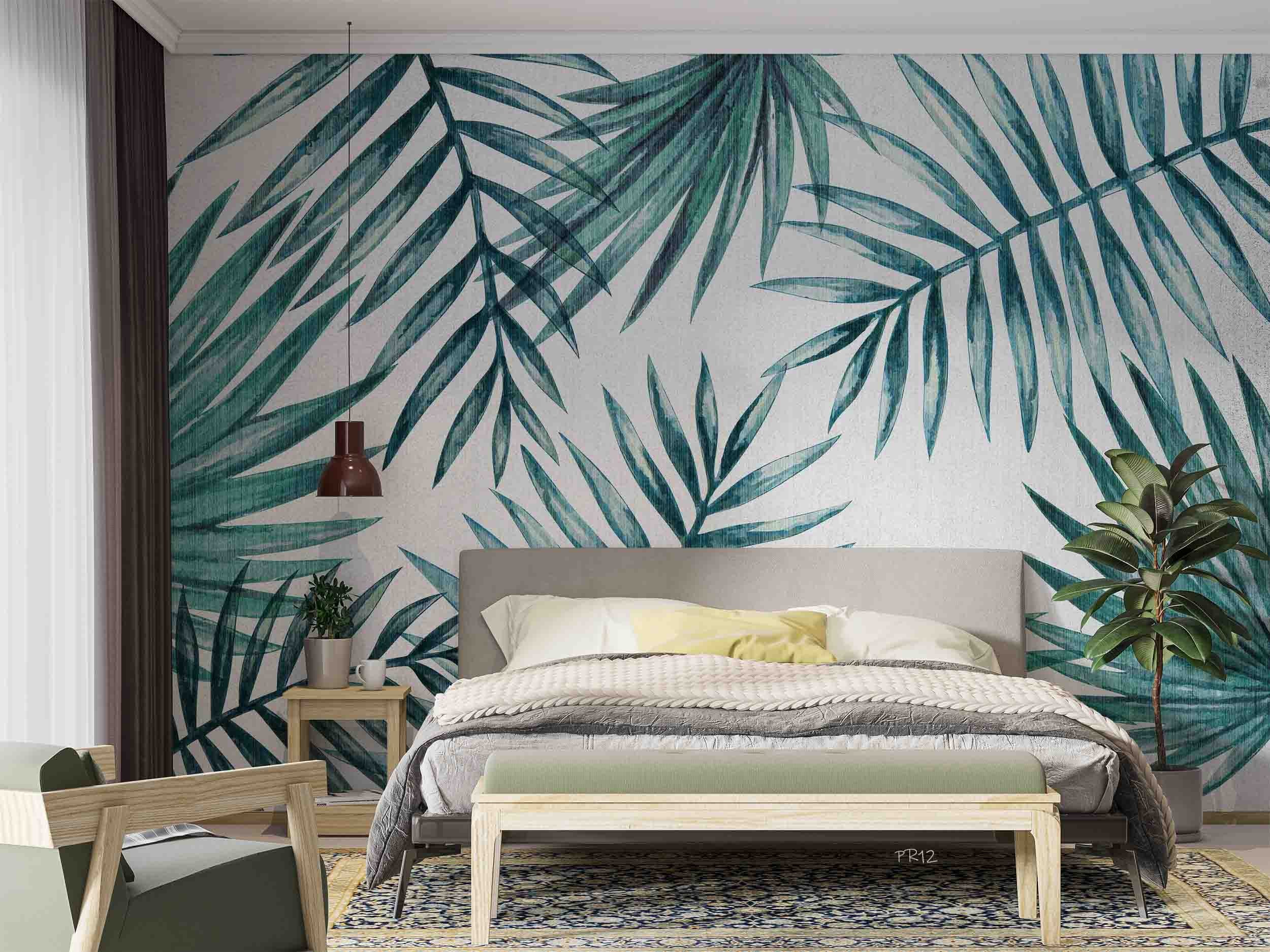 3D Watercolor Plant Leaf Wall Mural Wallpaper GD 4934- Jess Art Decoration