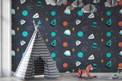 3D Cartoon Space Shuttle Planet Kids Wallpaper Wall Mural Wall Decor Wall Art Wall Sticker Remoable Wallpaper
