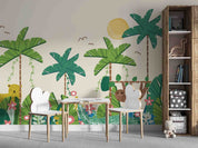 3D Tree Flower Cheetah Sun Bird Wall Mural Wallpaper YXL 322