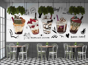 3D Ice Cream Letter Cup Wall Mural Wallpaper YXL 1165