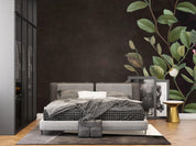 3D Green Leaves Black Background Wall Mural Wallpaper GD 4868- Jess Art Decoration