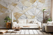 3D Marble Ellipse Rhombus Triangle Line Wall Mural Wallpaper YXL 563