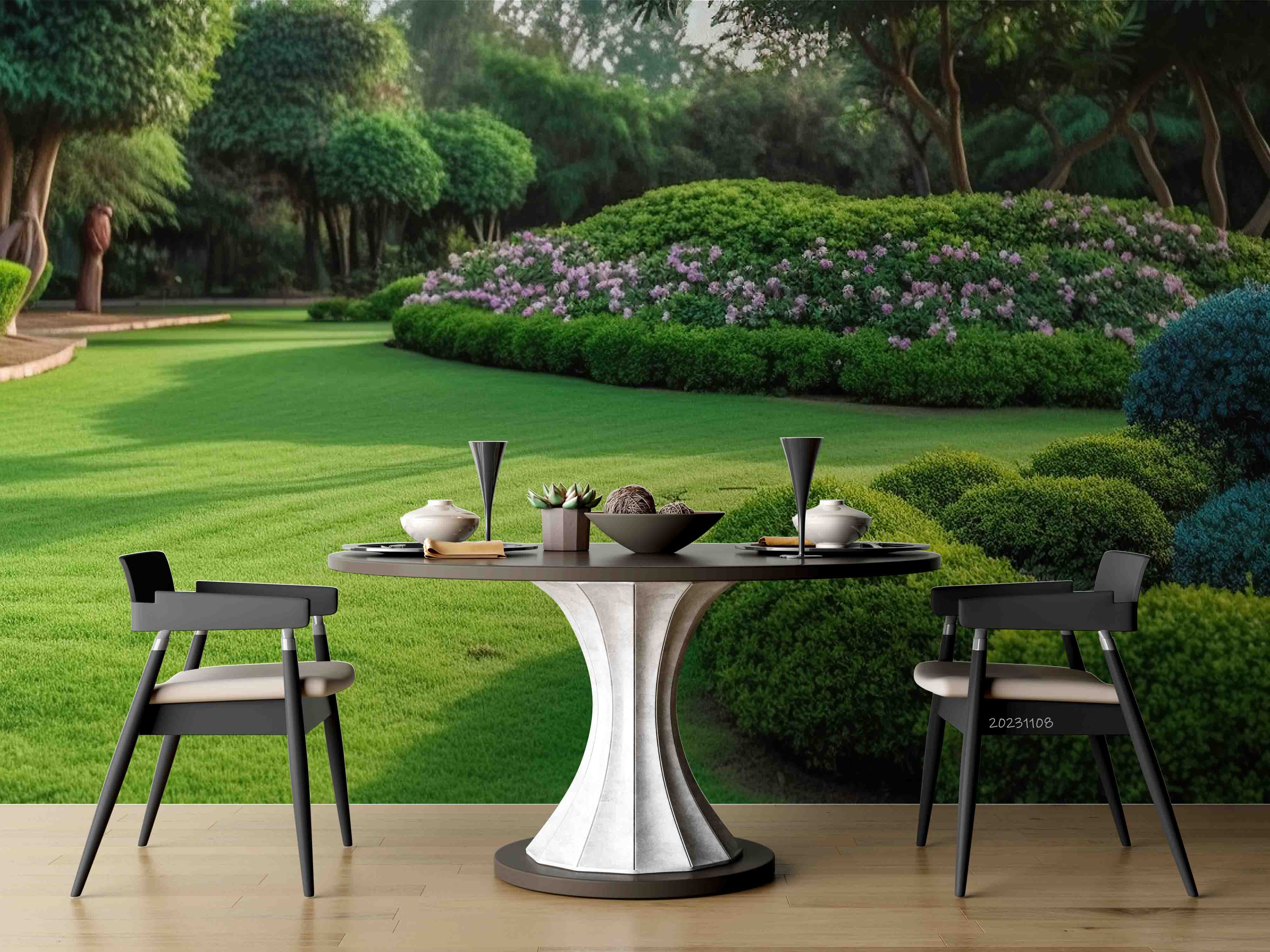 3D Tree Grassland Floral Green Wall Mural Wallpaper YXL 3068