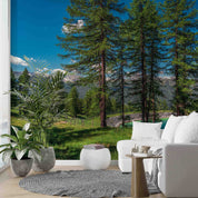 3D Scenery Tree Forest Mountain Bluesky Grassland Wall Mural Wallpaper YXL 04- Jess Art Decoration