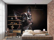 3D Animal Dog Black Wall Mural Wallpaper YXL 1865