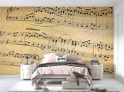 3D Musical Notes Abstract Old Paper Background Wall Mural Wallpaper GD 4432- Jess Art Decoration