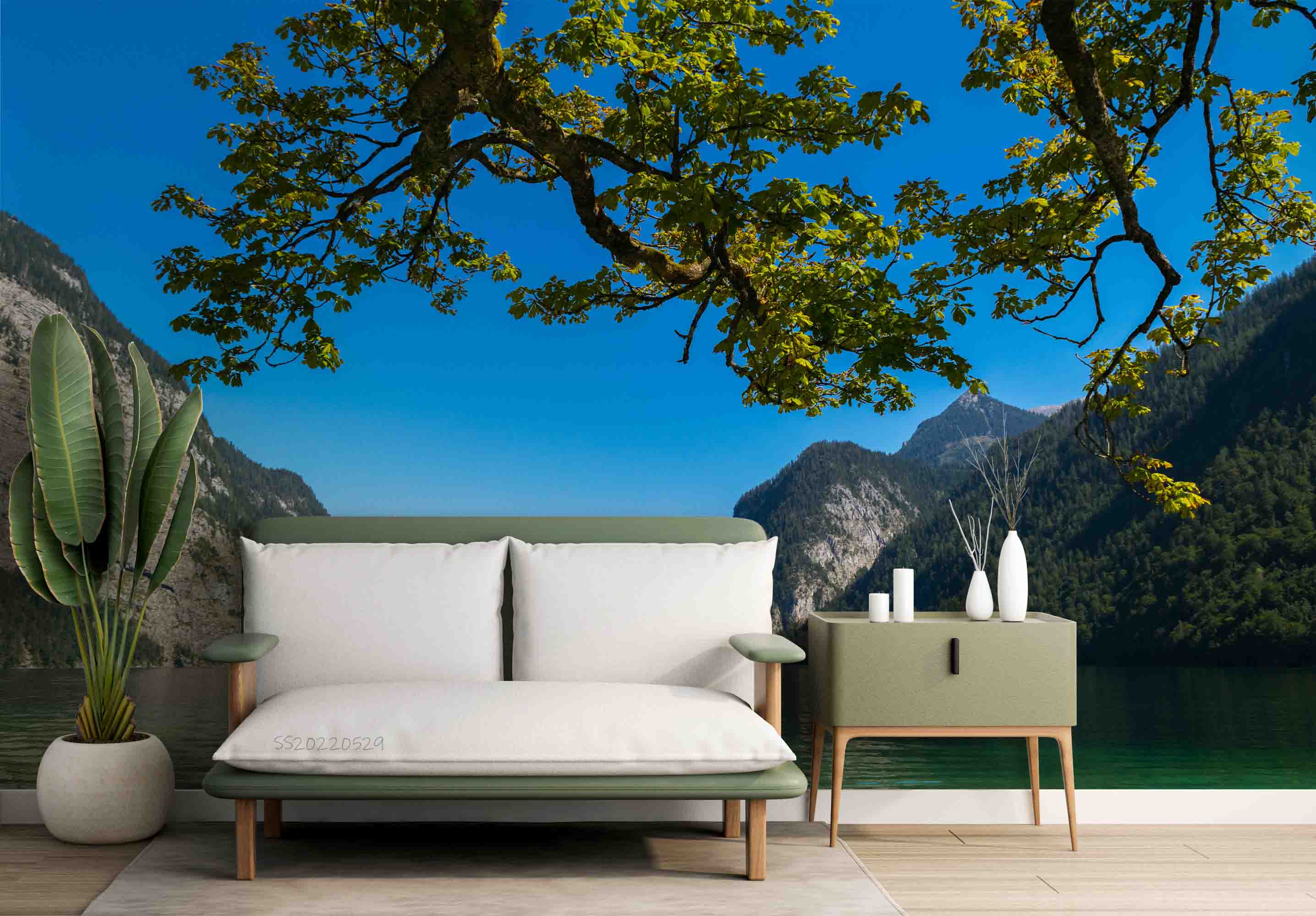3D Glacial Lake Konigsee Bavaria Germany Wall Mural Wallpaper GD 4287- Jess Art Decoration