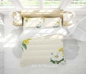 3D Floral Orchid  Lvory White Quilt Cover Set Bedding Set Duvet Cover Pillowcase 202